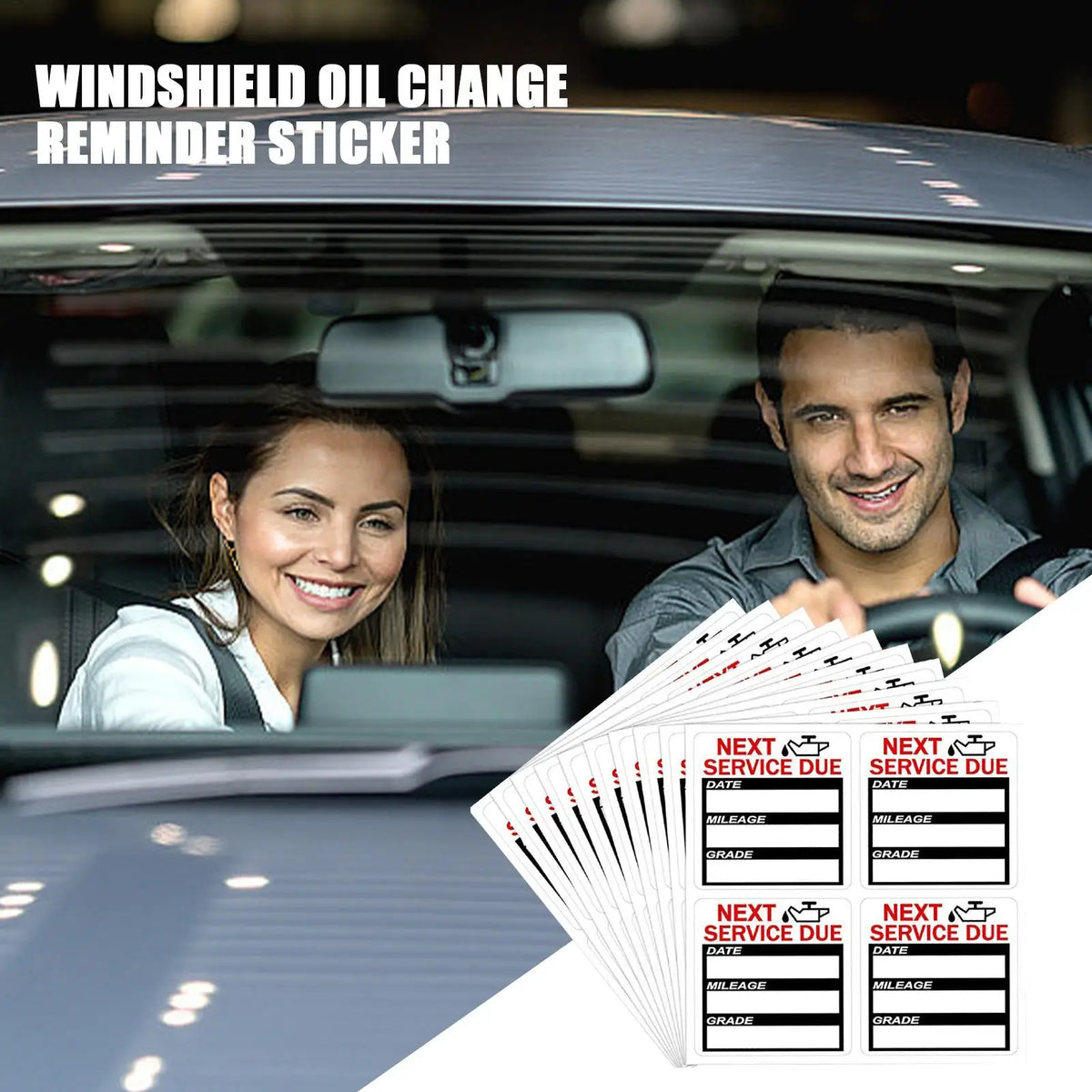 Oil Change Reminder Stickers 40 Pack – Car & Motorcycle Window Vehicle Reminder Stickers Axl