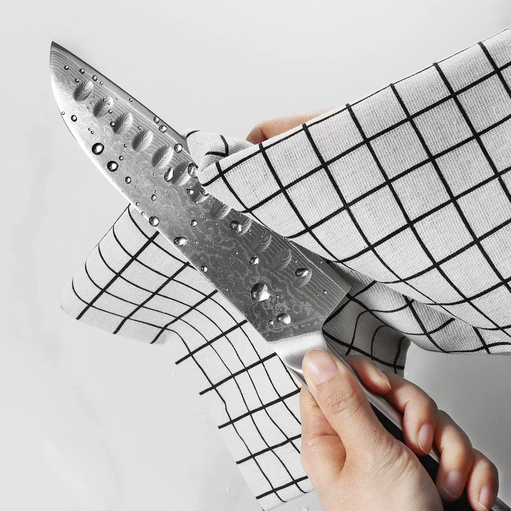 Sunnecko 7" Damascus Steel Santoku Knife – 67-Layer Japanese Damascus Santoku Knife Axl