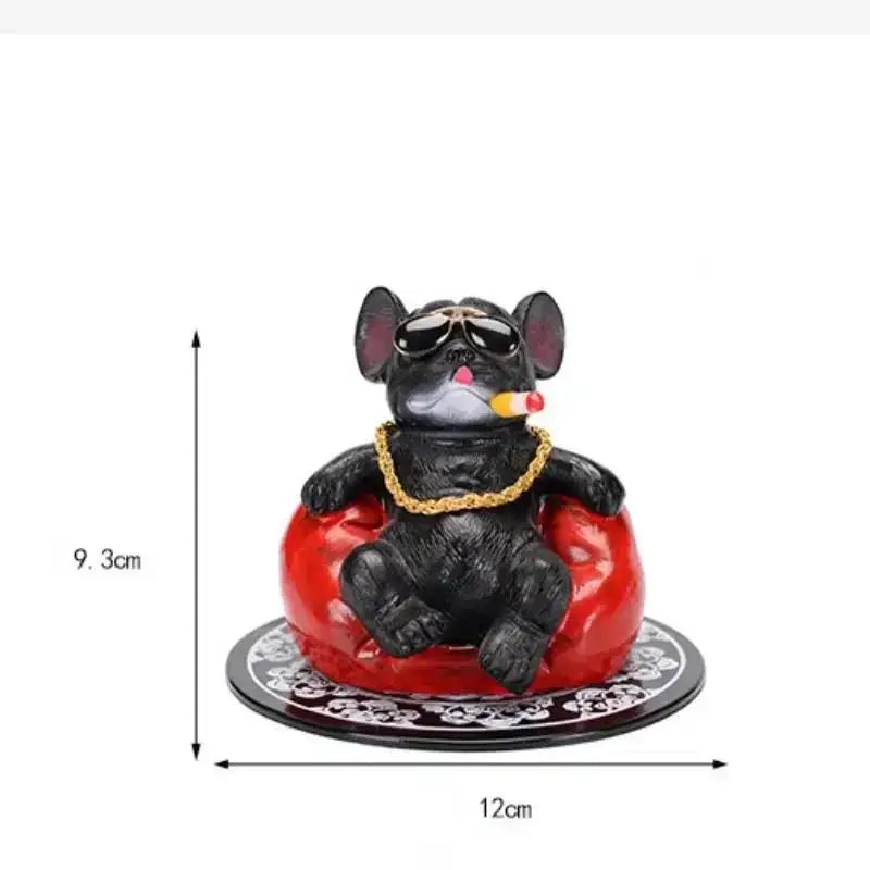 Bulldog Car Dashboard Figurine – Resin Dog Ornament Decor Car Dashboard Figurine Axl