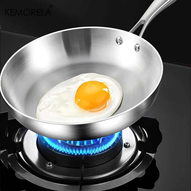 KEMORELA 316 Stainless Steel Frying Pan & Silicone Spatula Stainless Steel Frying Pan Axl