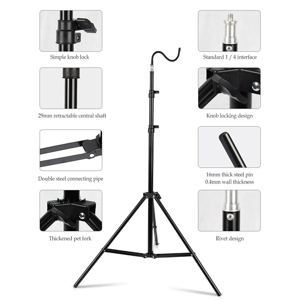 2m Folding Telescoping Tripod Light Stand – Camping & Photo Tripod Light Stand Axl