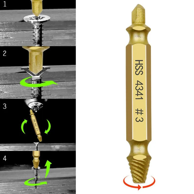 Double-Head Screw Extractor & Broken Bolt Remover Set Screw Extractor Set Axl