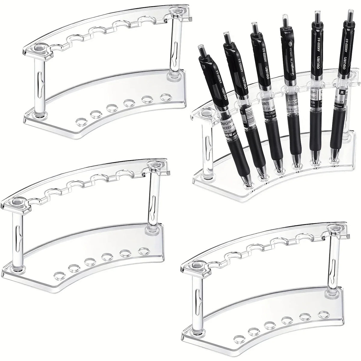 6-Slot Clear Acrylic Pen & Makeup Brush Holder | Desk Organizer Desk Organizer Axl