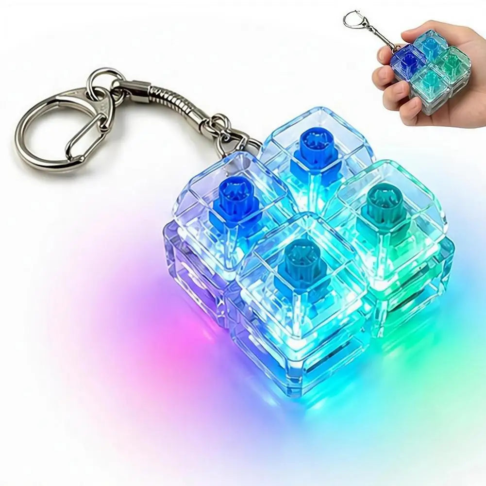 LED Keycap Fidget Keychain | Clicky Mechanical Switch Charm Fidget Keychain Axl