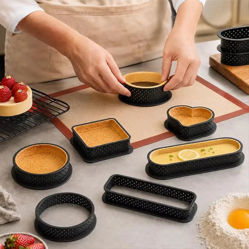 Perforated Tart Ring Mold | Non-Stick PP Baking Mold Tart Ring Mold Axl