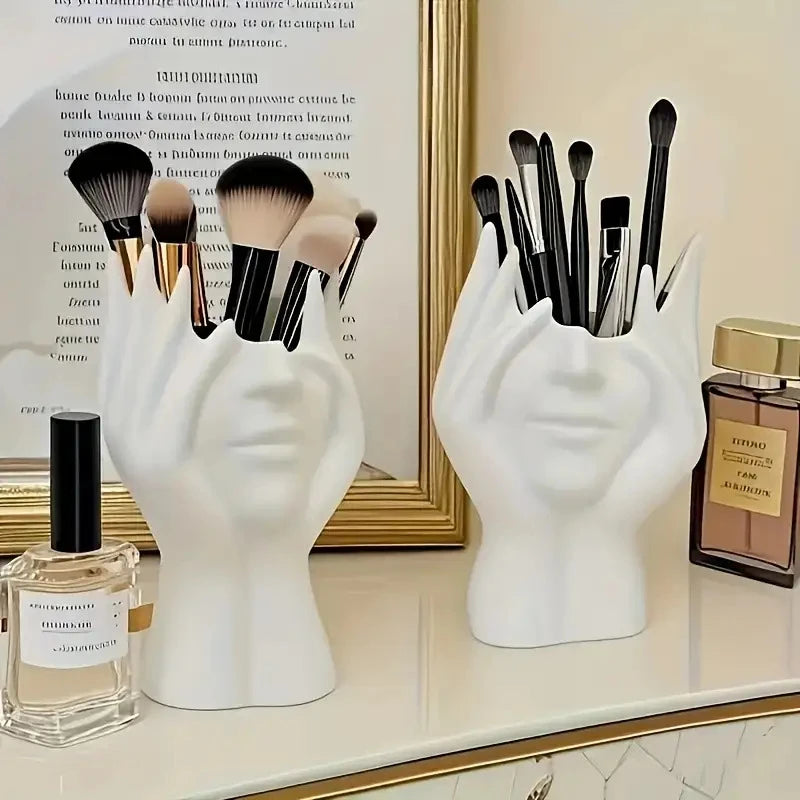 Human Body Art Makeup Brush & Pen Holder – Vinyl Desk Organizer Desk Organizer Axl