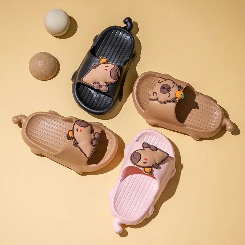 Kids Capybara Slippers – Non-Slip Thick Sole | Lorilury Kids Slippers Axl