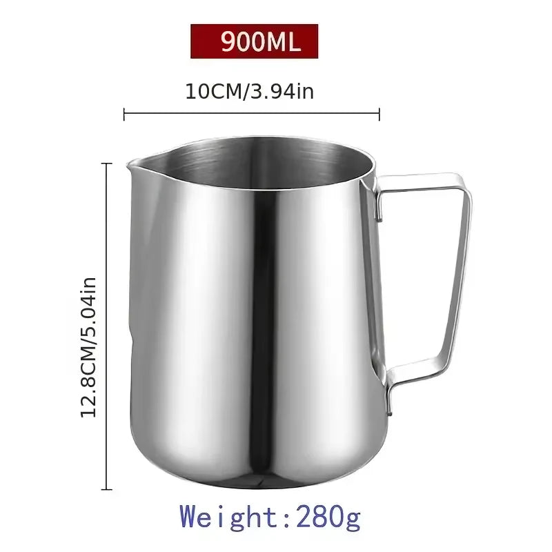 KEMORELA Milk Frothing Pitcher with Scale | 350/600/900ml Milk Frothing Pitcher Axl 900ML Without Scale