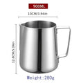 KEMORELA Milk Frothing Pitcher with Scale | 350/600/900ml Milk Frothing Pitcher Axl 900ML Without Scale
