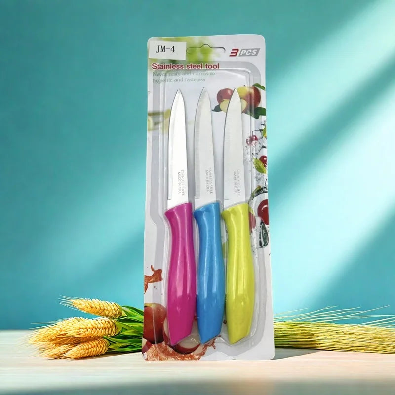 3-Piece Stainless Steel Paring Knives Set – Fruit & Kitchen Paring Knife Set Axl