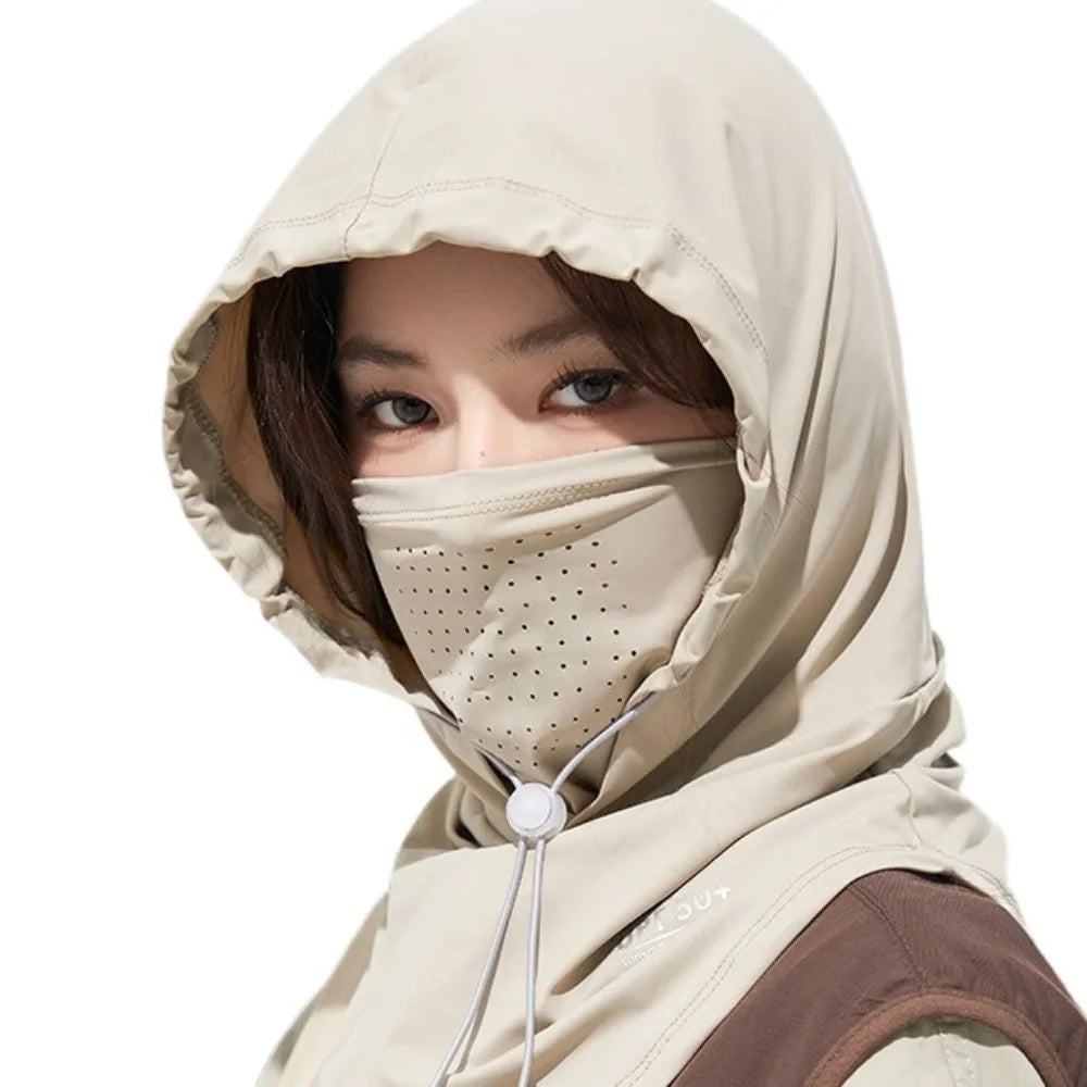 UV Protection Ice Silk Balaclava Hat – Full Face Sun Cover Balaclava Sun Hat Axl Khaki