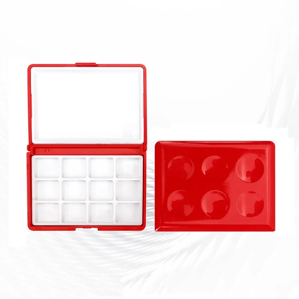 Mini Watercolor Palette Box 12/24 Grid – Travel Paint Case Watercolor Palette Box Axl Concave-R-12 Grid
