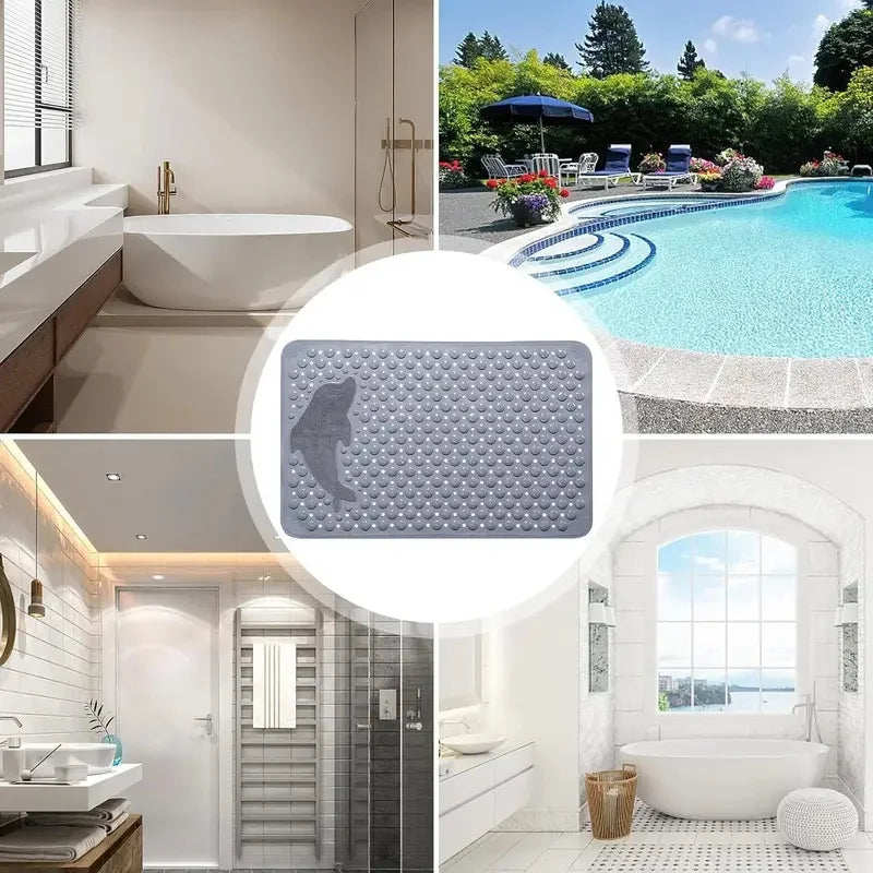 PVC Non-Slip Massage Bath Mat 35×70cm | Dolphin Pattern Non-Slip Bath Mat Axl