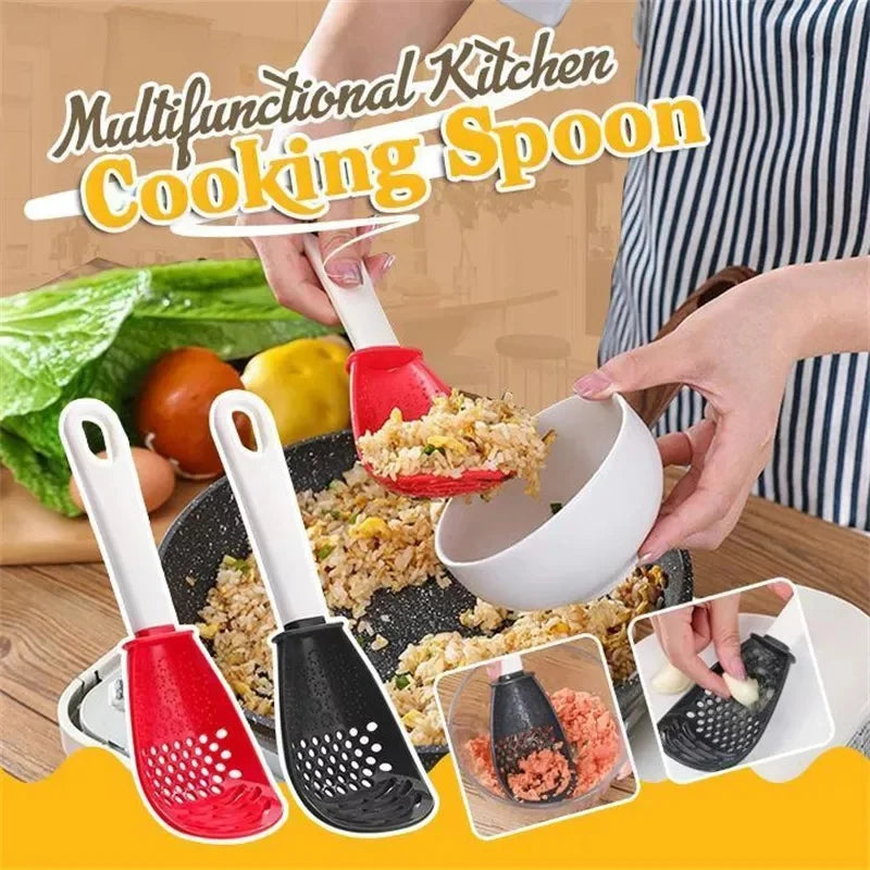 Multifunctional Cooking Spoon – Potato Masher & Garlic Press Multifunctional Kitchen Spoon Axl