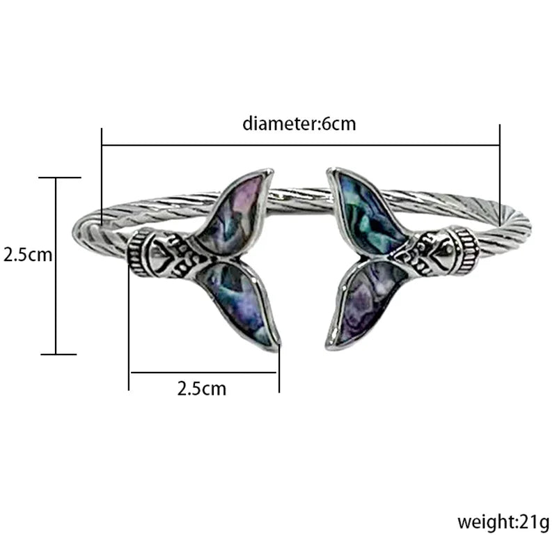 Mermaid Tail Bangle Bracelet – Adjustable Zinc Alloy Cuff Bangle Bracelet Axl