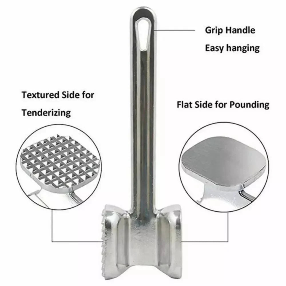 Double-Sided Stainless Steel Meat Tenderizer Mallet Meat Tenderizer Mallet Axl