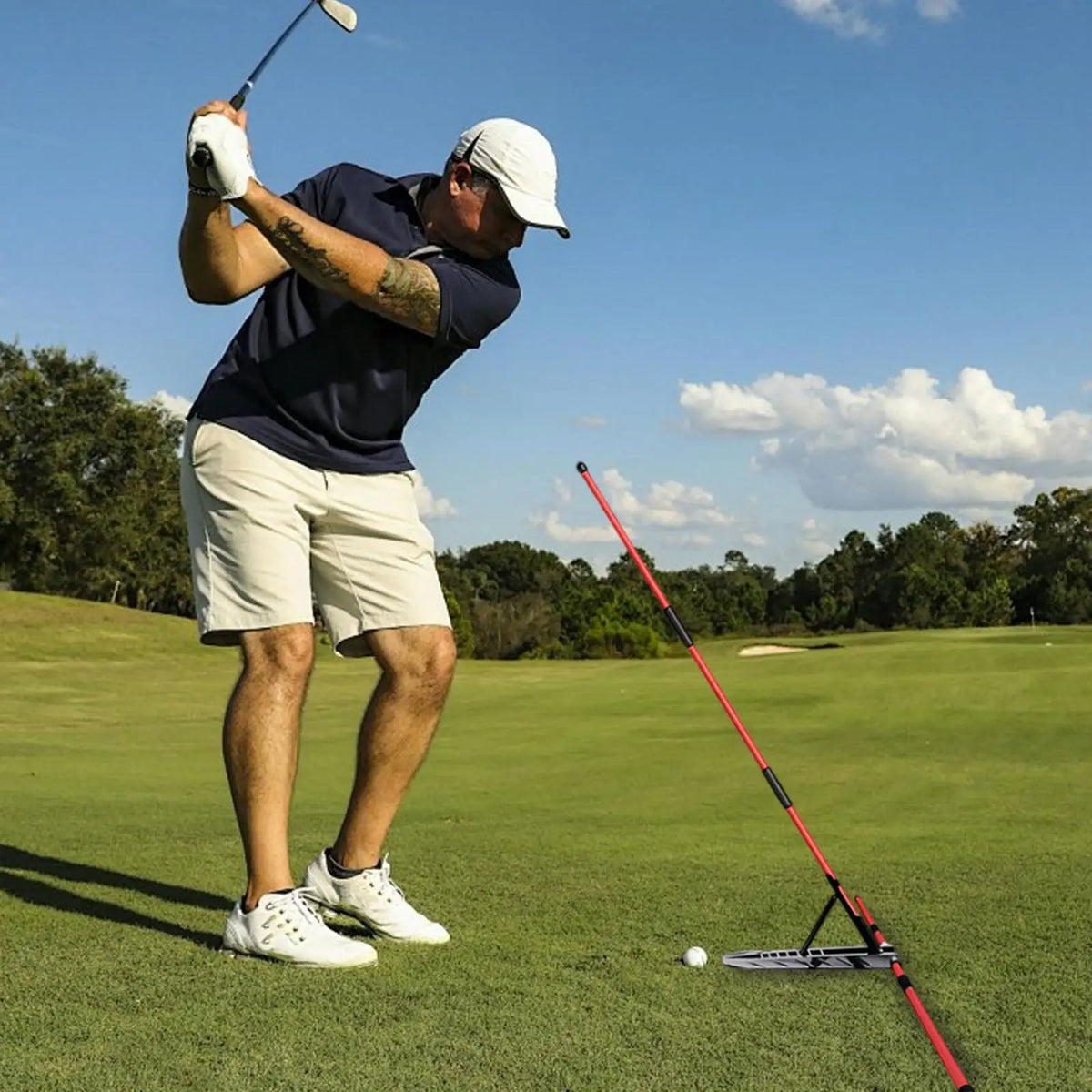 Portable Golf Swing Trainer – Alignment Stick Swing Plane Aid Golf Swing Trainer Axl