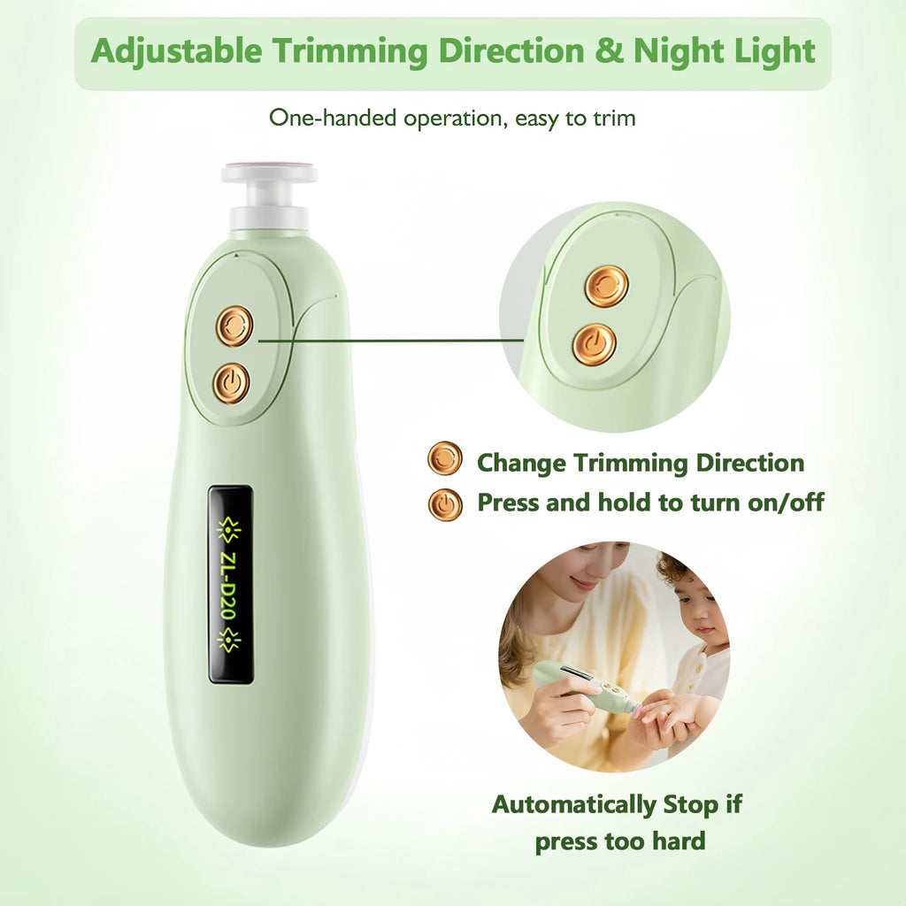 Electric Baby Nail Trimmer Set with LED Light | Safe for Newborns Baby Nail Trimmer Axl