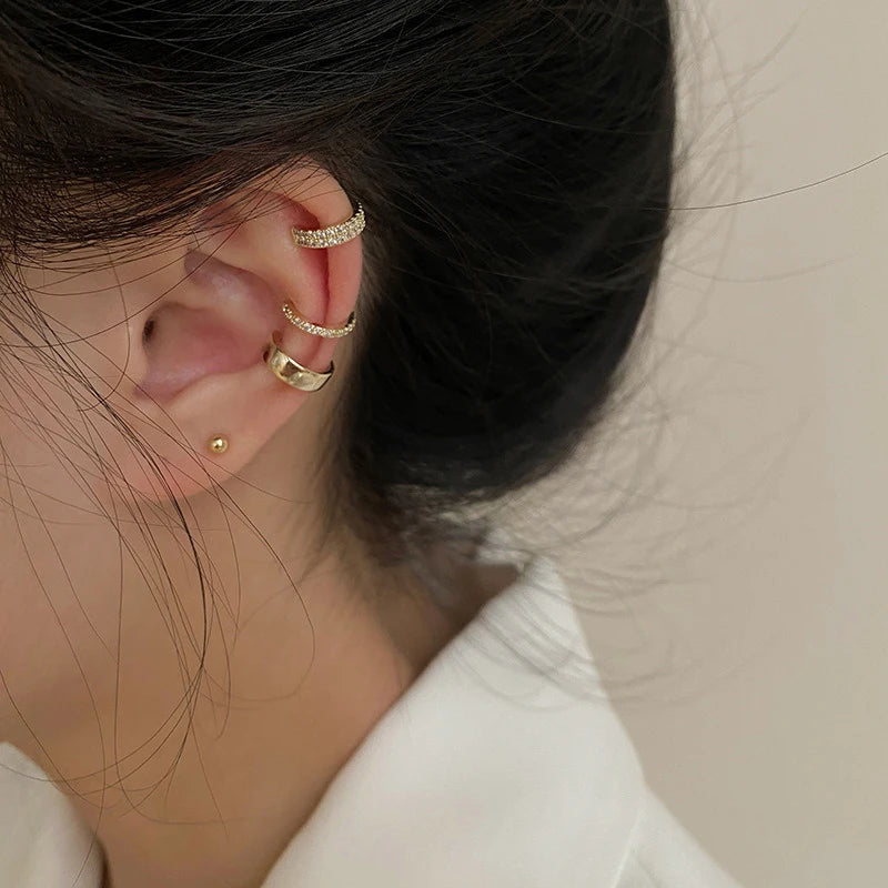 Zircon Clip-On Ear Cuff Earrings – No Piercing Cartilage Style Clip-On Earrings Axl