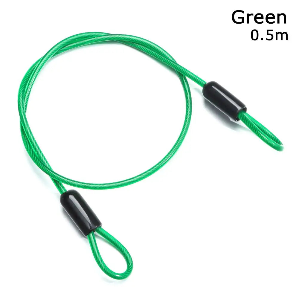 Steel Cable Bike Lock 0.5/1/2m – MTB & Road Bicycle Wire Bicycle Cable Lock Axl Green-0.5 meters