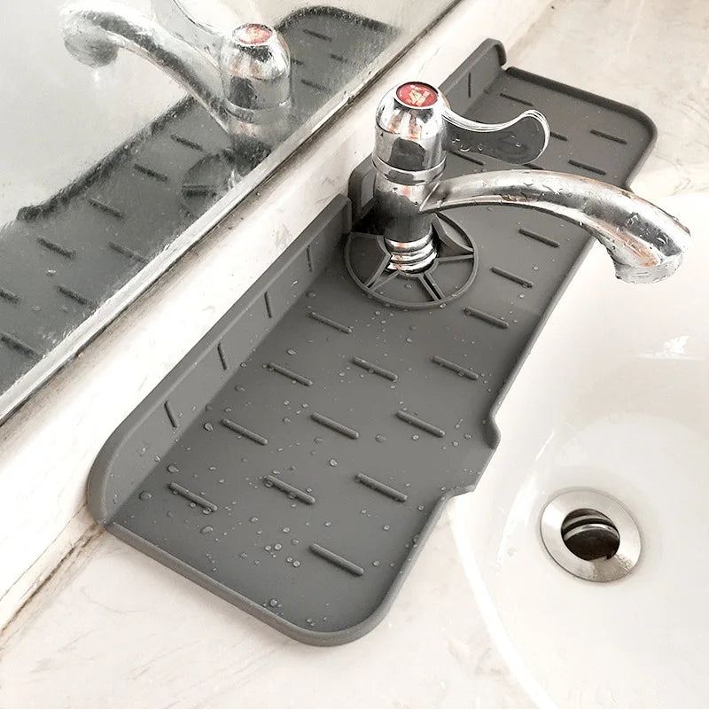 Silicone Faucet Mat – Sink Splash Guard & Countertop Draining Pad Silicone Sink Mat Axl