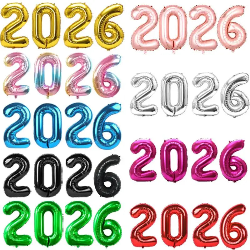 2026 Number Foil Balloon 16" – Colorful Party Decoration Foil Number Balloon Axl