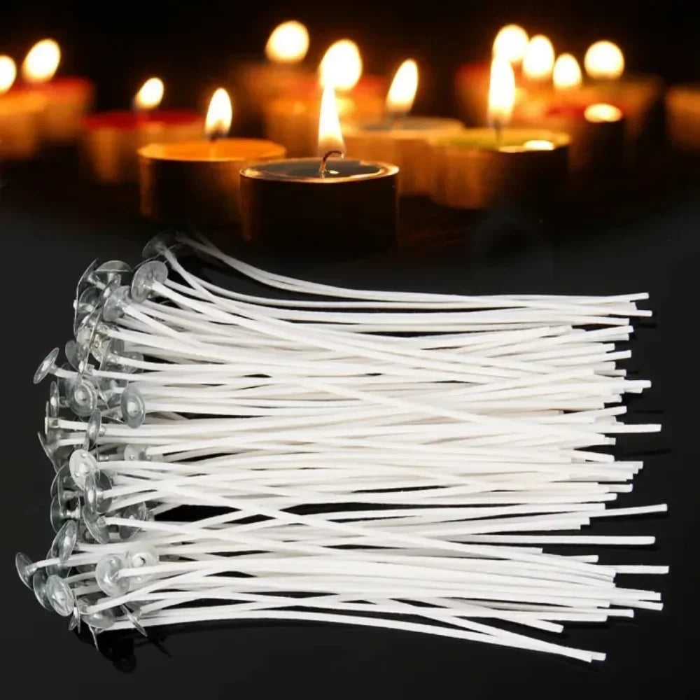 100pc Pure Cotton Candle Wicks – DIY Tealight & Floating Candles Candle Making Wicks Axl