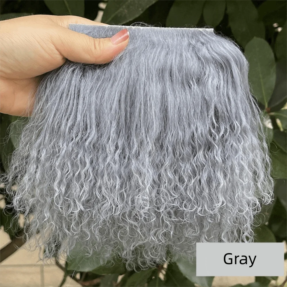 Curly Mohair Hair Wefts for BJD OB11 Blythe & Reborn Dolls Doll Hair Wefts Axl Gray