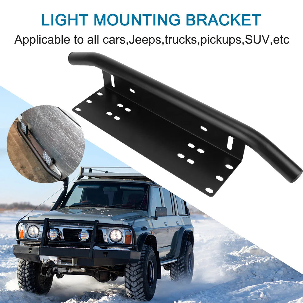 Aluminum License Plate Frame & LED Light Bar Mount Bracket SUV Light Bar Bracket Axl