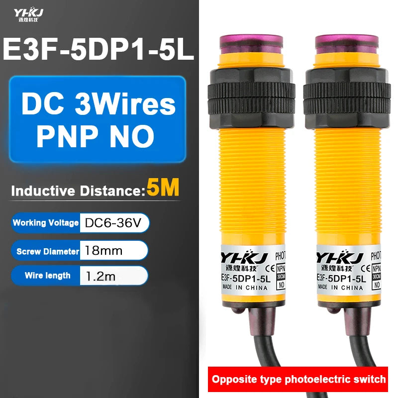 E3F Photoelectric Proximity Sensor Switch NPN PNP 6-36VDC Photoelectric Sensor Switch Axl E3F-5DP1