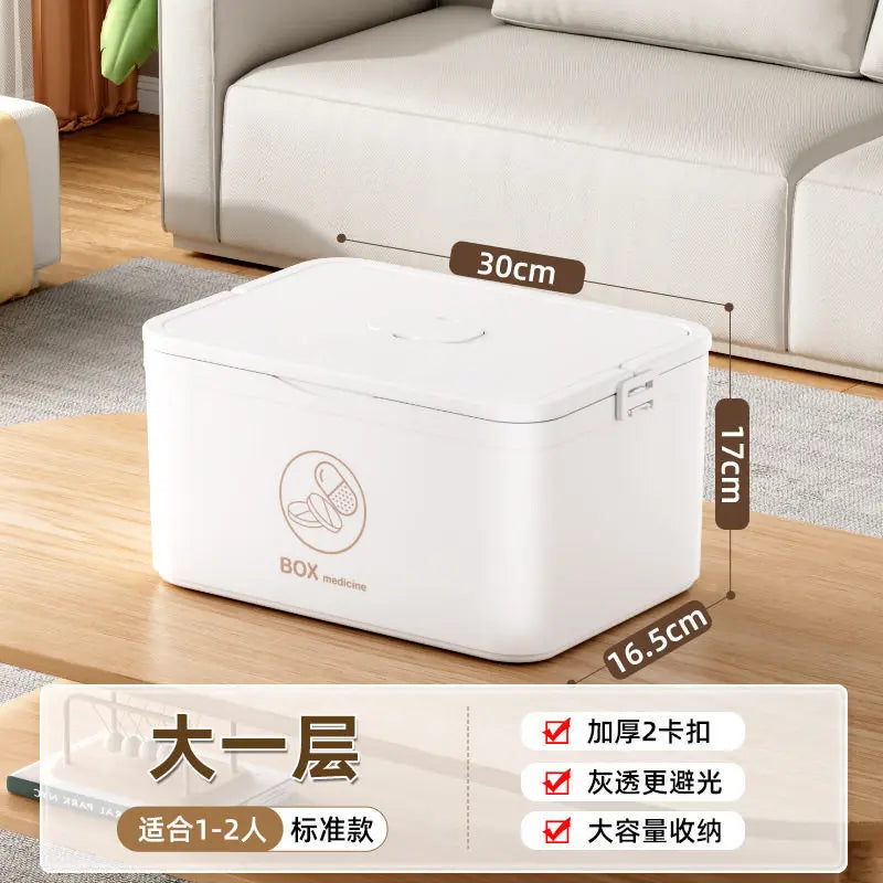 3-Tier Family Medicine Storage Box | First Aid Organizer Medicine Storage Box Axl 1-White As whown