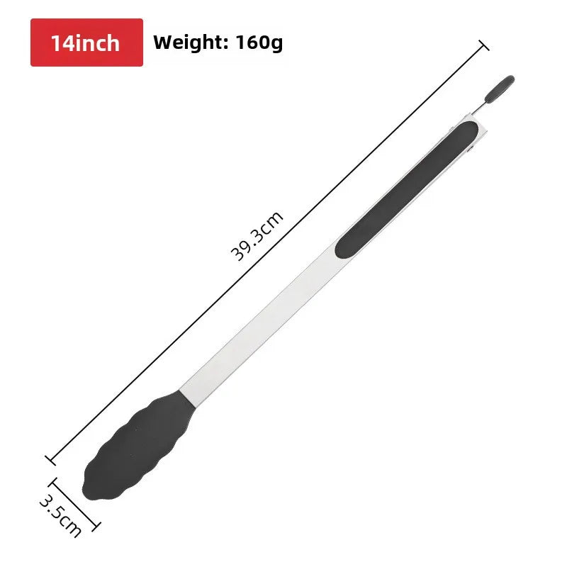Stainless Steel Silicone Food Tongs – BBQ & Kitchen Tongs Kitchen Tongs Axl 14 inches160g