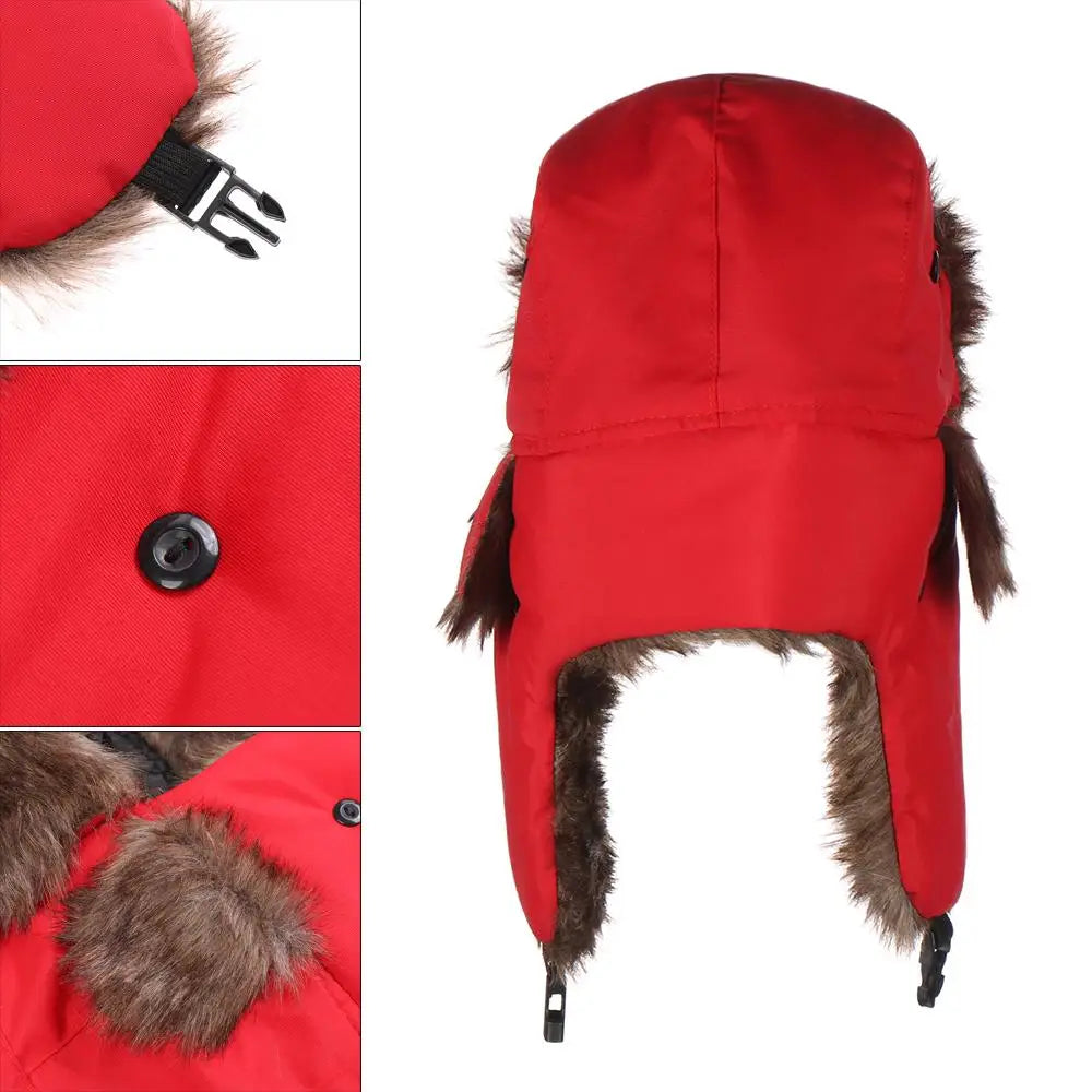 Unisex Russian Ushanka Trapper Hat – Warm Fur Earflap Winter Cap Winter Trapper Hat Axl
