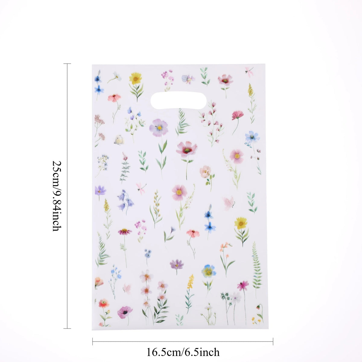 Summer Wildflower Plastic Gift Bags – Floral Butterfly Design 30/50pc Decorative Gift Bags Axl