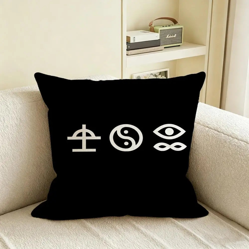 Bad Omens Linen Cushion Cover | Sofa, Bed & Chair Pillow Case Cushion Cover Axl White5 35X35cm
