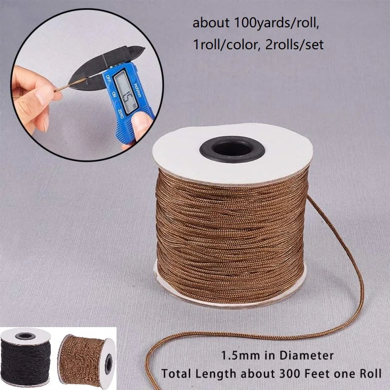 0.1mm Nylon Beading Thread 100 Yards – Black & White Cord Beading Thread Axl AECH04-11915