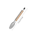 Stainless Steel Kitchen Tongs with Wooden Handle | 7–16 Inch Kitchen Tongs Axl 27.2cm-5698