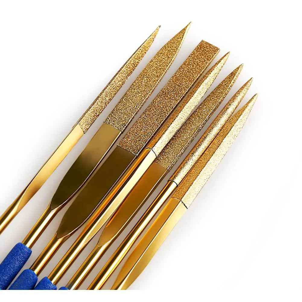 10-Piece Emery Needle File Set – Non-Slip Handles | Metal & Wood Needle File Set Axl