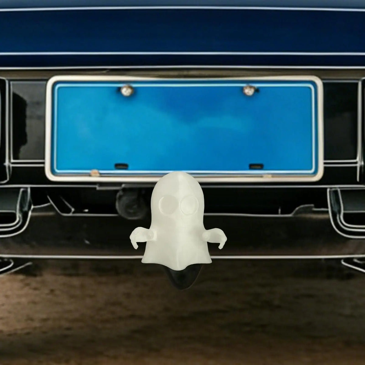 Ghost Glow-in-the-Dark Trailer Hitch Cover Plug | 3D Printed Trailer Hitch Cover Axl