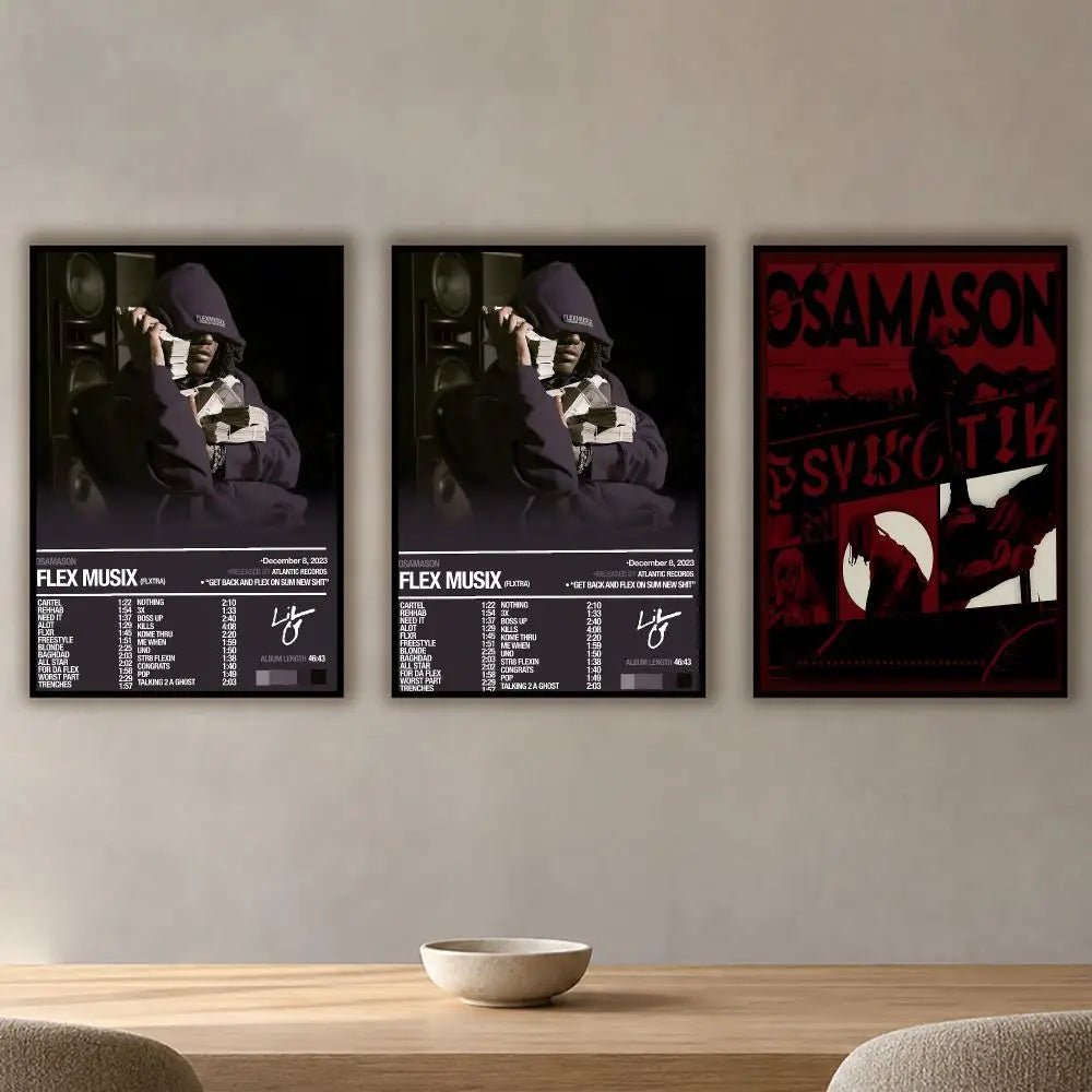 OsamaSon Stil Slime Rapper HD Waterproof Poster Sticker Wall Poster Sticker Axl