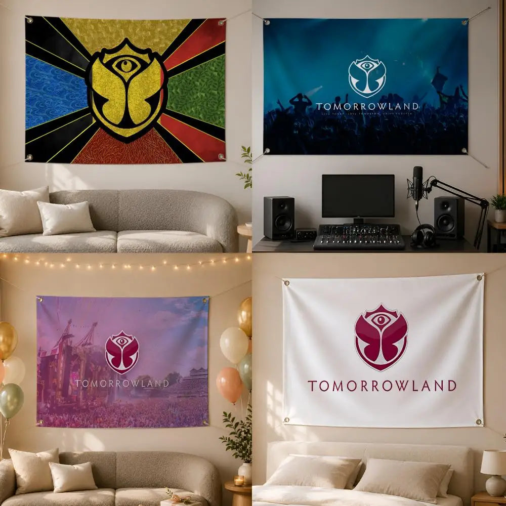 Tomorrowland Festival Flag Banner – Indoor & Outdoor Wall Decor Festival Flag Banner Axl