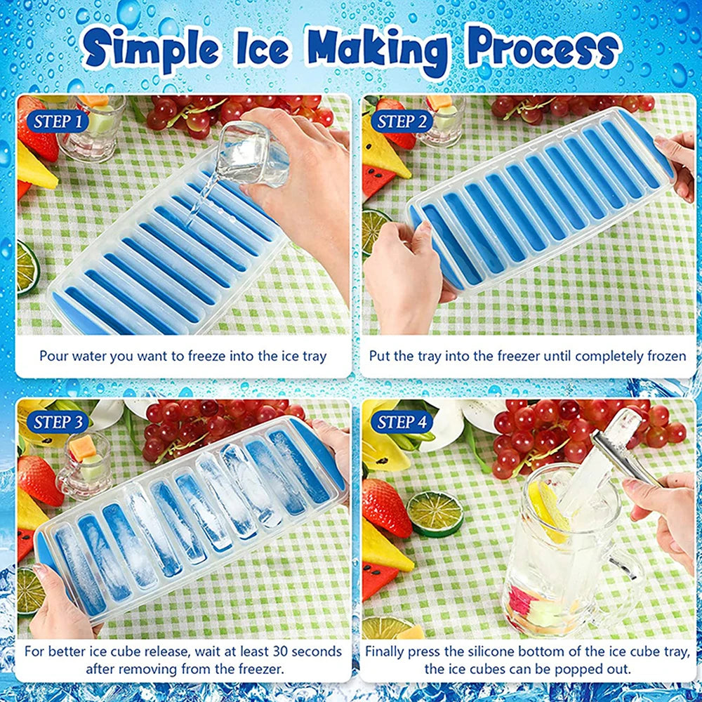 Silicone Ice Stick Tray with Lid – Fits Water & Sports Bottles Silicone Ice Tray Axl