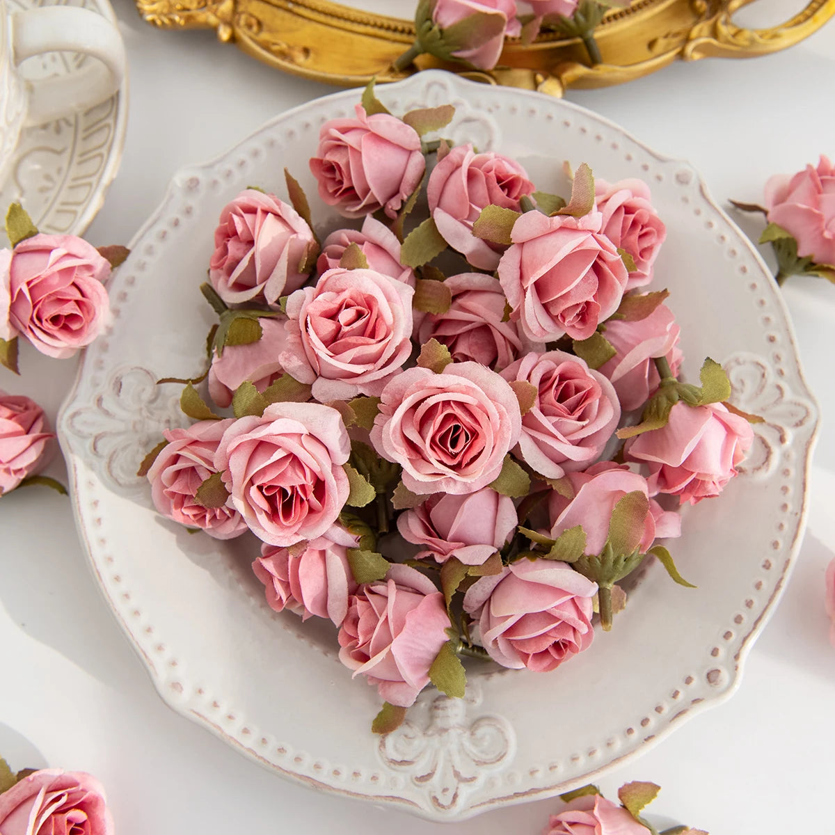 Artificial Silk Rose Heads Bulk – Wedding & Home Décor Artificial Silk Flowers Axl Color 6 40 pcs