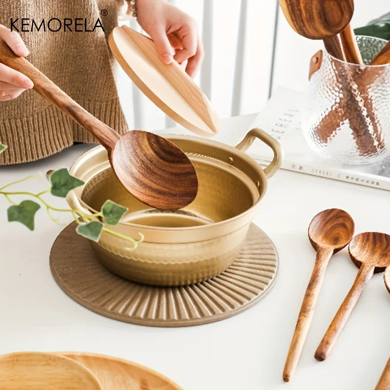 Thai Wooden Kitchen Tool Set – Non-Stick Spatula & Spoons Wooden Kitchen Tool Set Axl