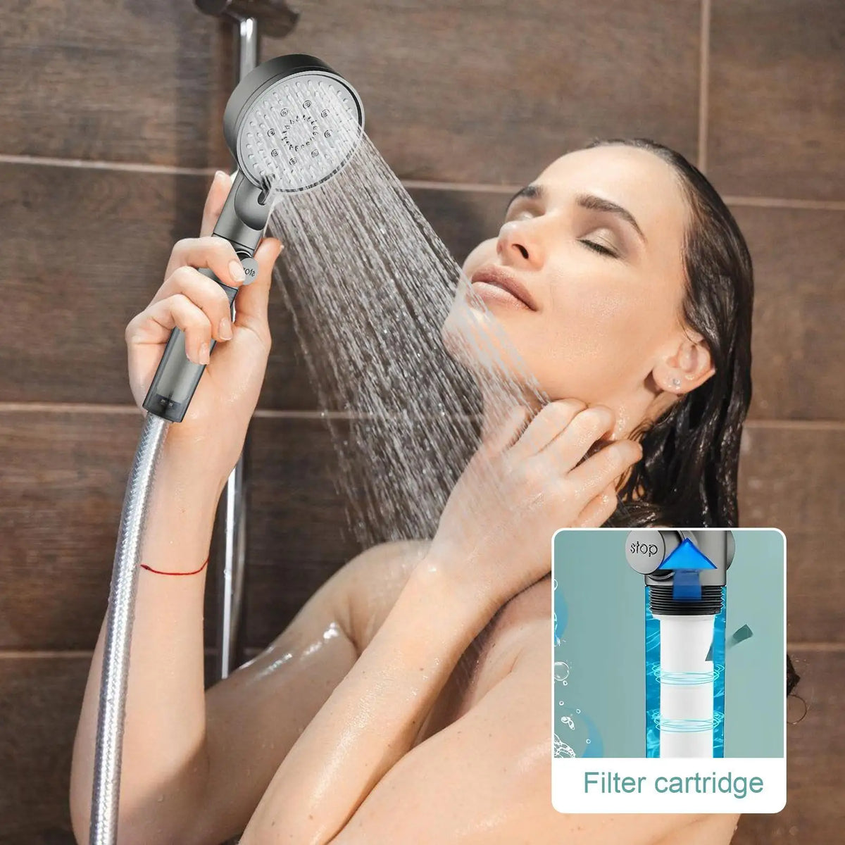 High Pressure Filtered Shower Head | 5 Modes + 5 Filters Filtered Shower Head Axl
