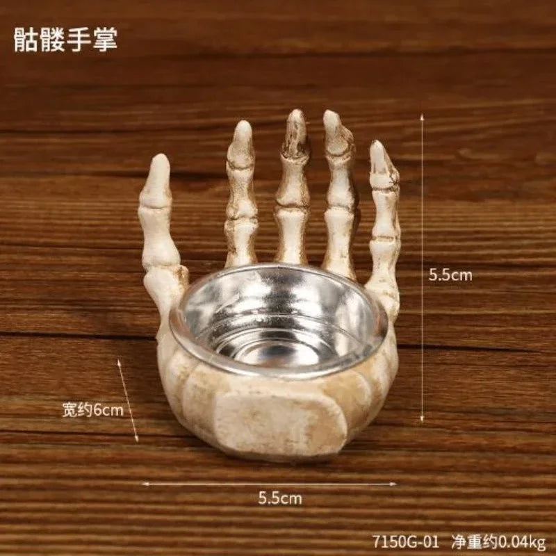 Resin Skull Candle Holder – Gothic Halloween Home Décor Skull Candle Holder Axl