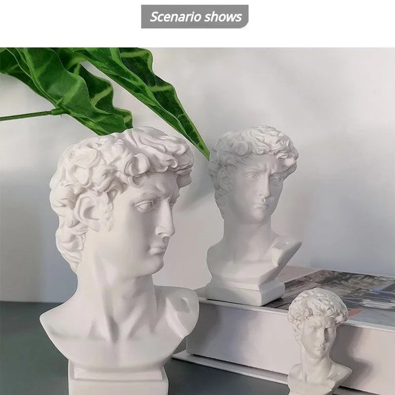 Nordic David Resin Vase – Flower Pot & Makeup Brush Holder Decorative Resin Vase Axl