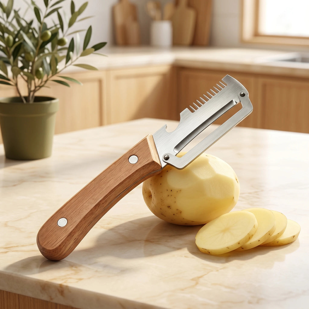 3-Piece Wooden Handle Stainless Steel Vegetable Peeler Set Vegetable Peeler Set Axl