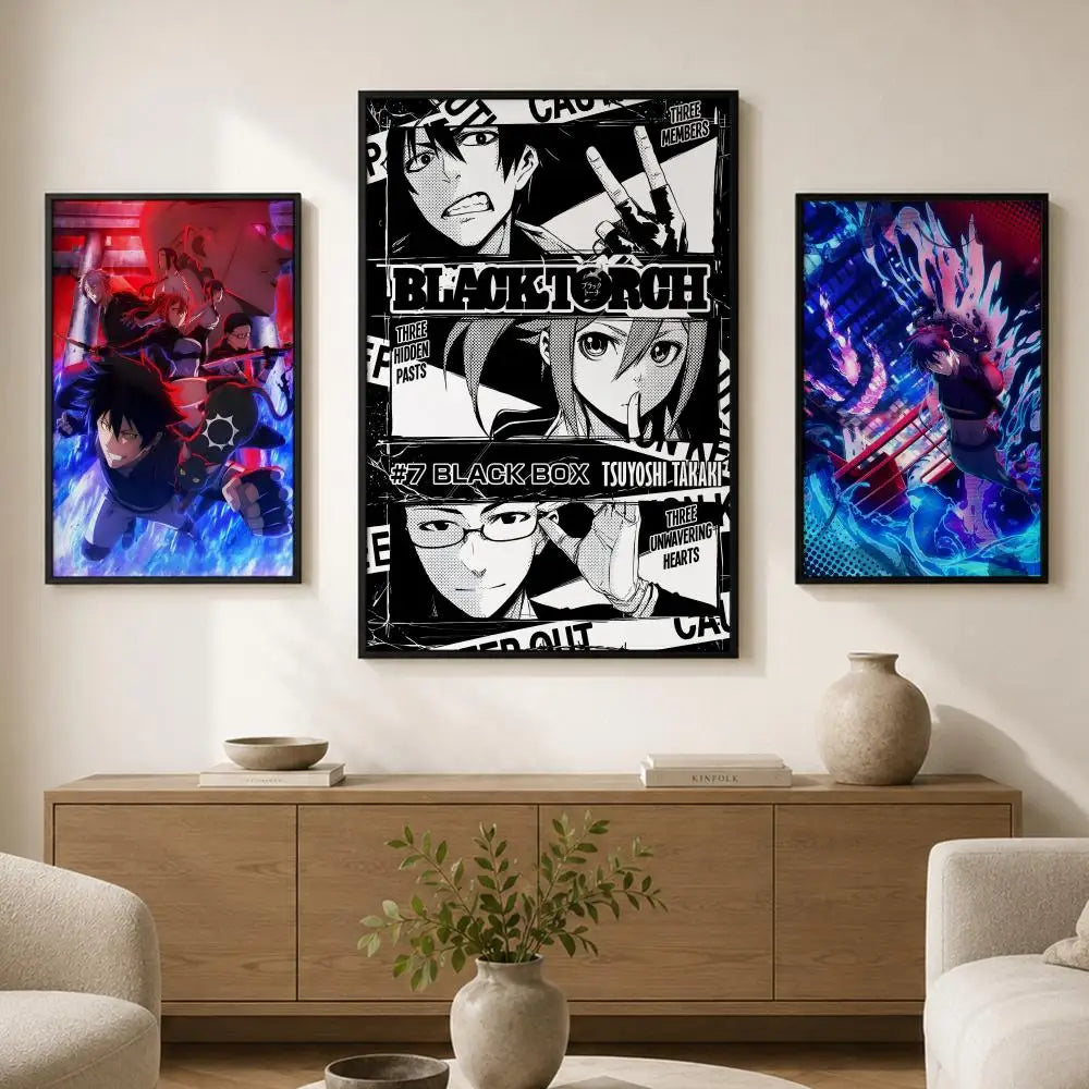 Black Torch Manga Waterproof PVC Peel & Stick Wall Poster Manga Wall Poster Axl