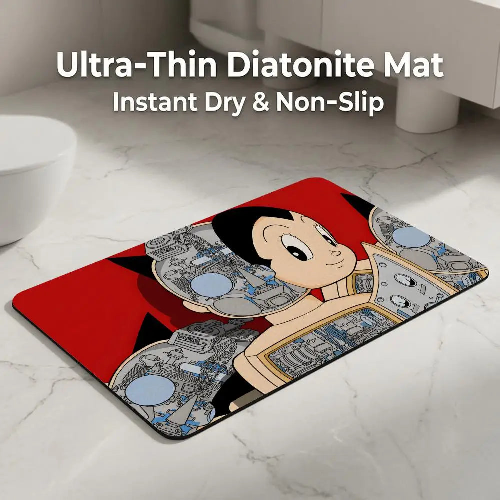 Anime Astro Boy Diatomite Bath Mat – Quick Dry & Non-Slip Diatomite Bath Mat Axl